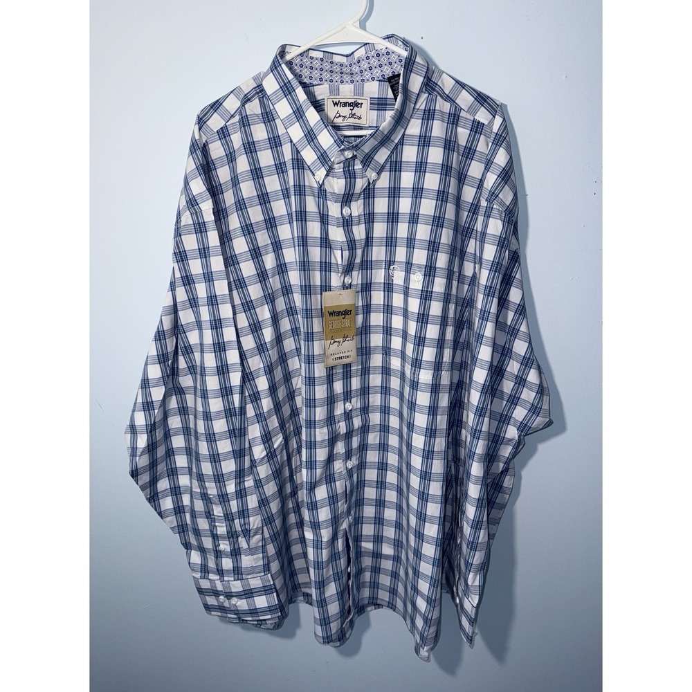 WRANGLER Men's George Strait Collection Relaxed Fit Stretch Western Blue Size 4X